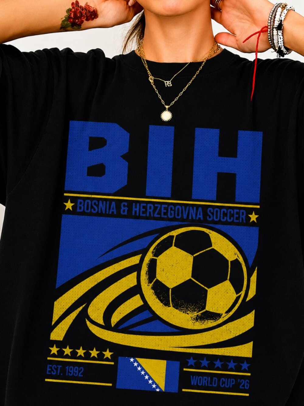 Vintage Bosnia Soccer Tee, Retro 90s Football Fan Graphic Shirt